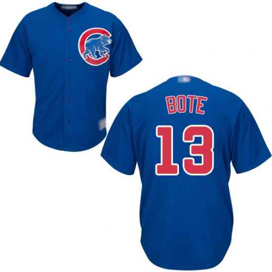 Cubs 13 David Bote Blue New Cool Base Stitched Baseball Jersey
